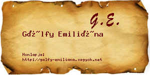 Gálfy Emiliána névjegykártya